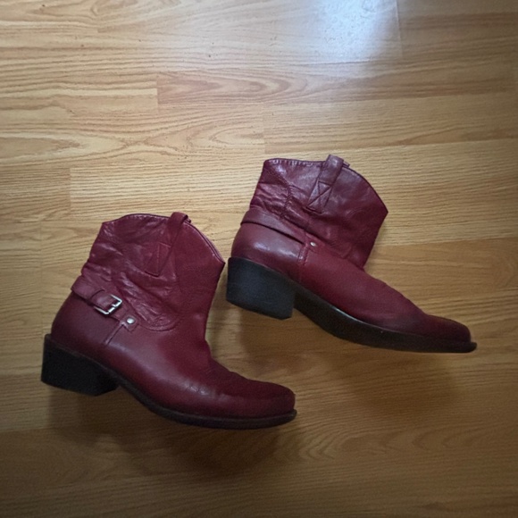 Franco Sarto Women’s  Red Leather Cowboy Boots Size 9.5 - Picture 4 of 11